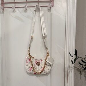 Aldo Floral Shoulder Bag with Gold Chain